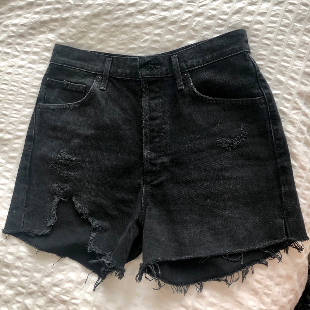 Agolde high-waisted black shorts